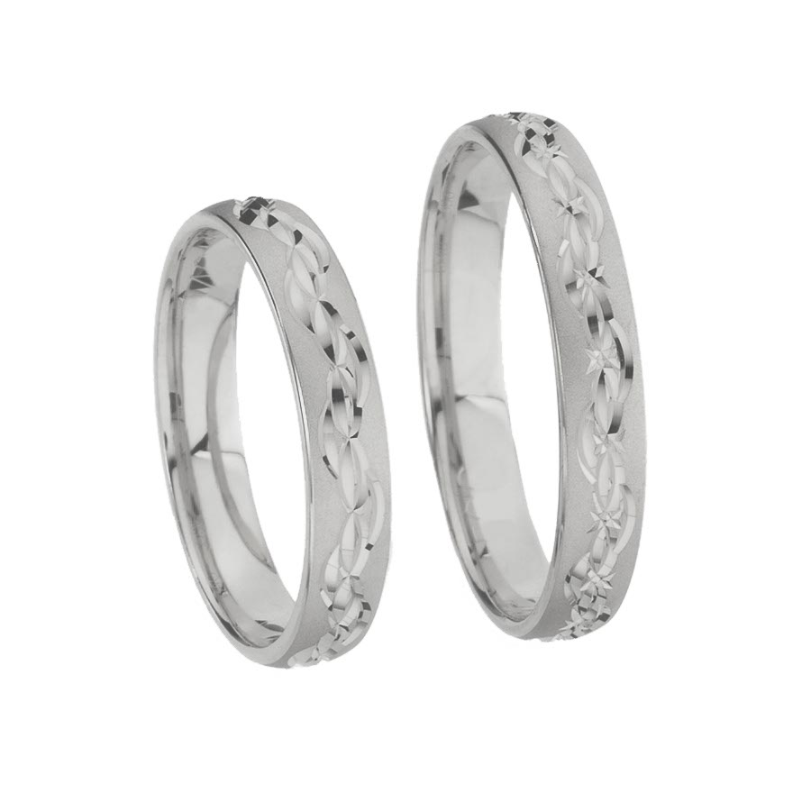 Trauringe / Eheringe 585 Weißgold+Pd 512596-40